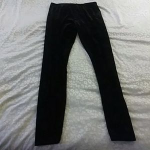 Black velvet leggings